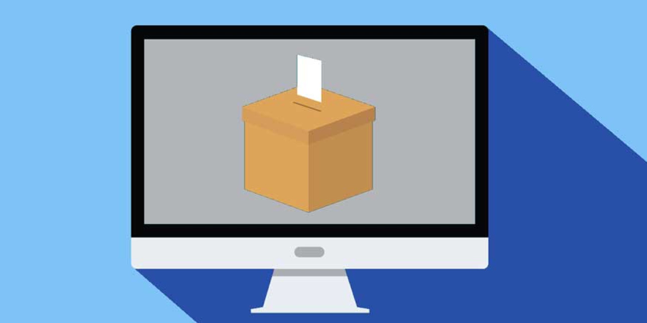 piirroskuva tietokoneen näytöstä, jossa ännestyslaatikko