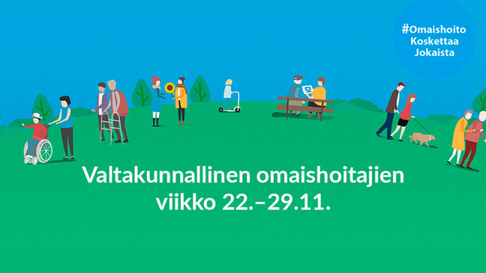 Omaishoitajien viikon 2020 logo. Kuvituskuva.