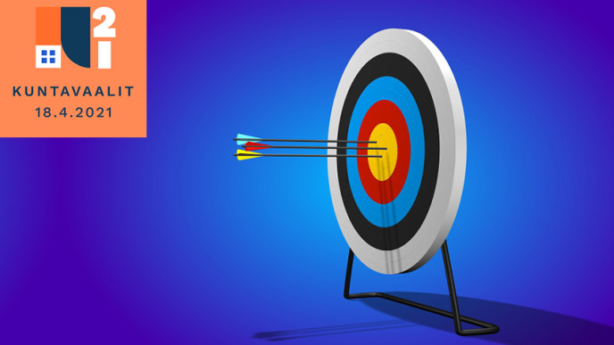 Nuolet napakympissä. Kuvituskuva.